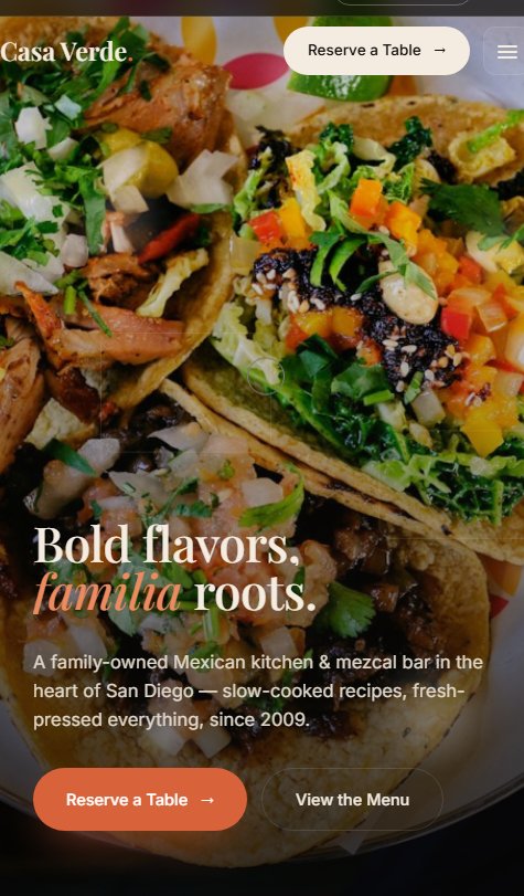 Casa Verde Cantina — website by Cineweb