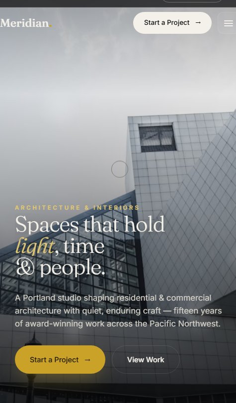 Meridian Studio — website by Cineweb